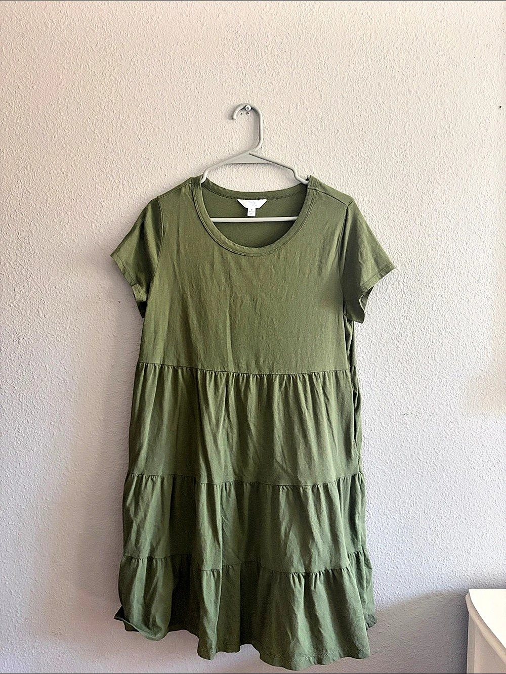 Time and Tru Tiered Dress in Green Size Medium (8-10)